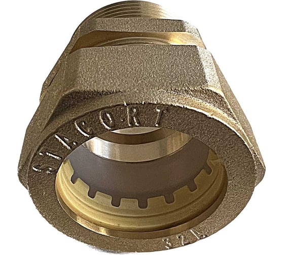 Муфта наружная STACORT SM 32x1 1/4'' PR внутренняя резьба (мама) для гофрированной трубы 32А из нержавеющей стали SM32-1-14MR 1