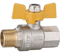 Кран газовый ViEiR 1 внутренняя х наружная резьба, бабочка, для газовых систем VRQ211-03