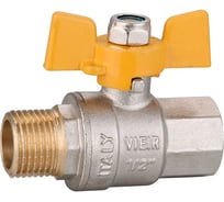 Кран газовый ViEiR 3/4, внутренняя х наружная резьба, бабочка, для газопроводов VRQ211-02
