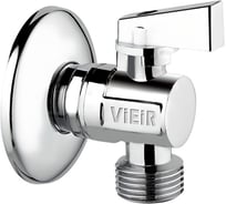 Кран угловой ViEiR хром, 1/2х1/2, для скрытой подводки воды и подключения сантехники VER45