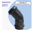 Отвод AQUAVIVA НПВХ напорный двухраструбный 225х45 AQV103225 35205 3