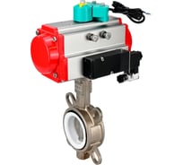 Затвор дисковый DN.ru 304-304-PTFE-2W-Fb-H Ду65 Ру16, пневмопривод DA-065, пневмораспределитель 24VDC, магнитный переключатель МППП-200 D050-84785