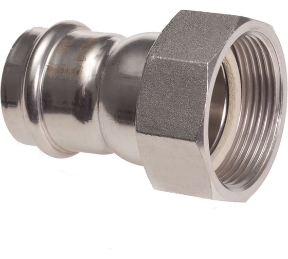 Муфта пресс Victoria из нержавеющей стали, с накидной гайкой, ф42-1 1/2 вн (плоская прокладка) арт. 58-102 1