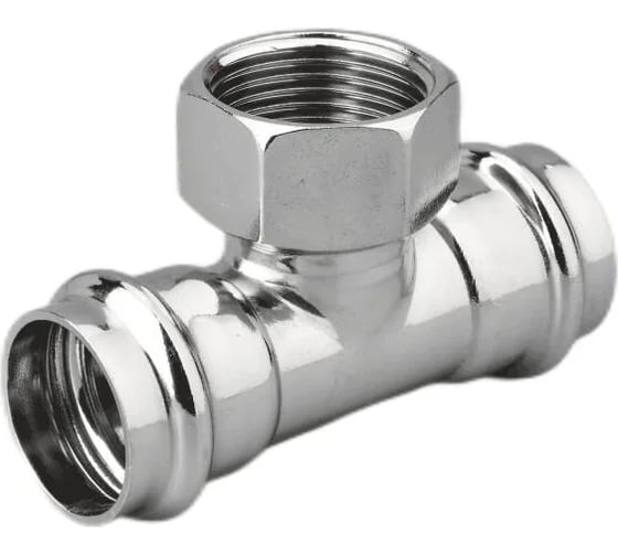 Тройник пресс Victoria из нержавеющей стали, ф35-1 1/4вн-35 арт. 58-120 1