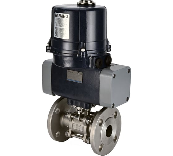 Кран шаровой DN.ru КШФПТ 304.180 Ду80 Ру25 электропривод ЭПВП-014 220В D160-71976 1