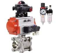 Кран шаровой КШПП 316.200-ISO Ду40 Ру40, пневмопривод DA-083, пневмораспределитель (2EM) 220VAC, БКВ LSB-410 (EX), БПВ DN.ru D160-74371