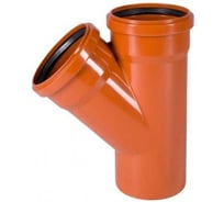 Тройник ПВХ рыжий канализационный ViEiR Ф110x110x45, для наружной канализации ТР 110/45Р С