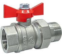 Кран шаровой Галлоп со сгоном 1'' бабочка 11б27п1 Стандарт 222 никель PN40 554367