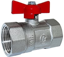 Кран шаровой Галлоп 1' вн/вн бабочка 11б27п1 Практик 221 никель 554365