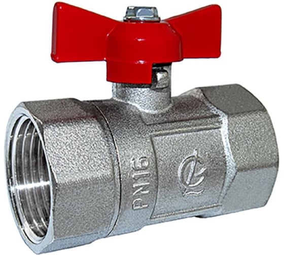 Кран шаровой Галлоп 1' вн/вн бабочка 11б27п1 Практик 221 никель 554365 1