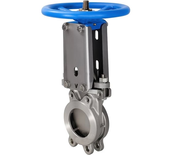 Задвижка шиберная DN.ru 316-316-M-1W-Fb-S Ду80 Ру16 односторонняя, шток выдвижной, штурвал, WENZ D040-10274 1