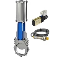 Задвижка шиберная DN.ru 304-304-EPDM-2W-Fb-2P Ду50 Ру16, WENZ, пневмопривод, пневмораспределитель 24VDC KUOIN, индукц.датчики 24VDC D040-10219