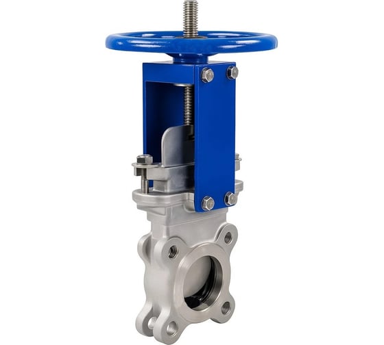 Задвижка шиберная DN.ru 304-304-M-1W-Fb-S Ду80 Ру16 односторонняя, шток выдвижной, штурвал, WENZ D040-10280 1