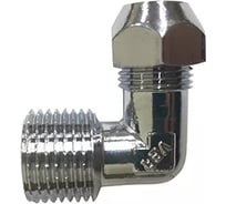 Уголок хромированный ViEiR 10 мм цанга х 1/2 штуцер угловой переход под МП-трубу PV18