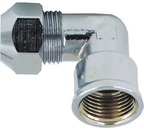 Уголок хромированный ViEiR 10 мм цанга х 1/2 гайка, фитинг для металлопластиковых труб PV17