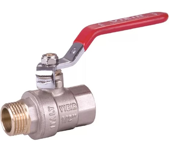 Кран шаровой ViEir никелированный 1 внутренняя х наружная резьба рычаг для водоснабжения VR202-03 1
