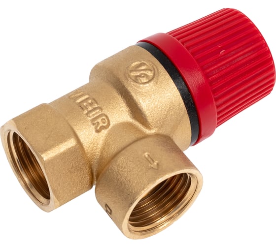 Предохранительный клапан VIEIR 1/2Г х 1/2Г 6 bar красный для высокотемпературных систем VR33FFK-6