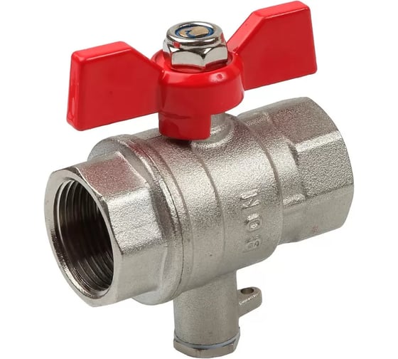 Кран шаровой ViEir с отводом M10 под датчик температуры 1/2 внутренняя резьба для отопления VR213-01 1