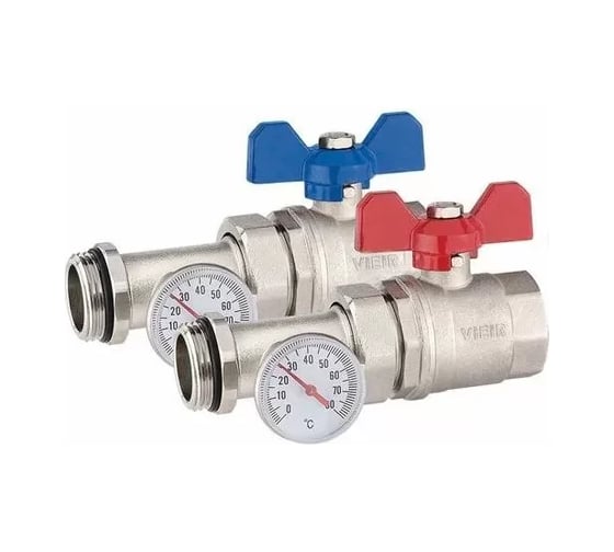 Кран шаровой ViEir с полусгоном и термометром 1 прямой для контроля температуры в системе VR1102B 1