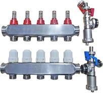 Коллекторный блок PROFLINE с расходомерами и автоматическим воздухоотводчиком, 5 выходов 1*3/4 УТ-00058322