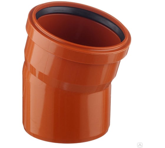Отвод ПВХ рыжий канализационный ViEiR Ф110x15, для наружной канализации ARN2222 1