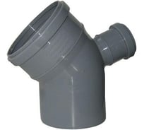 Отвод ПВХ ViEiR Ф110x45, с выходом, Ф50 вверх, для ответвления дополнительной линии ОТВ ВК 110/50/45В