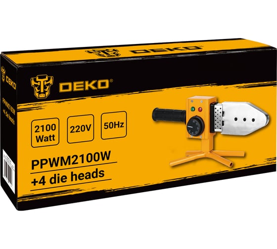 Аппарат для сварки полипропиленовых труб DEKO 4 насадки (20-40 мм) PPWM2100W 063-4247