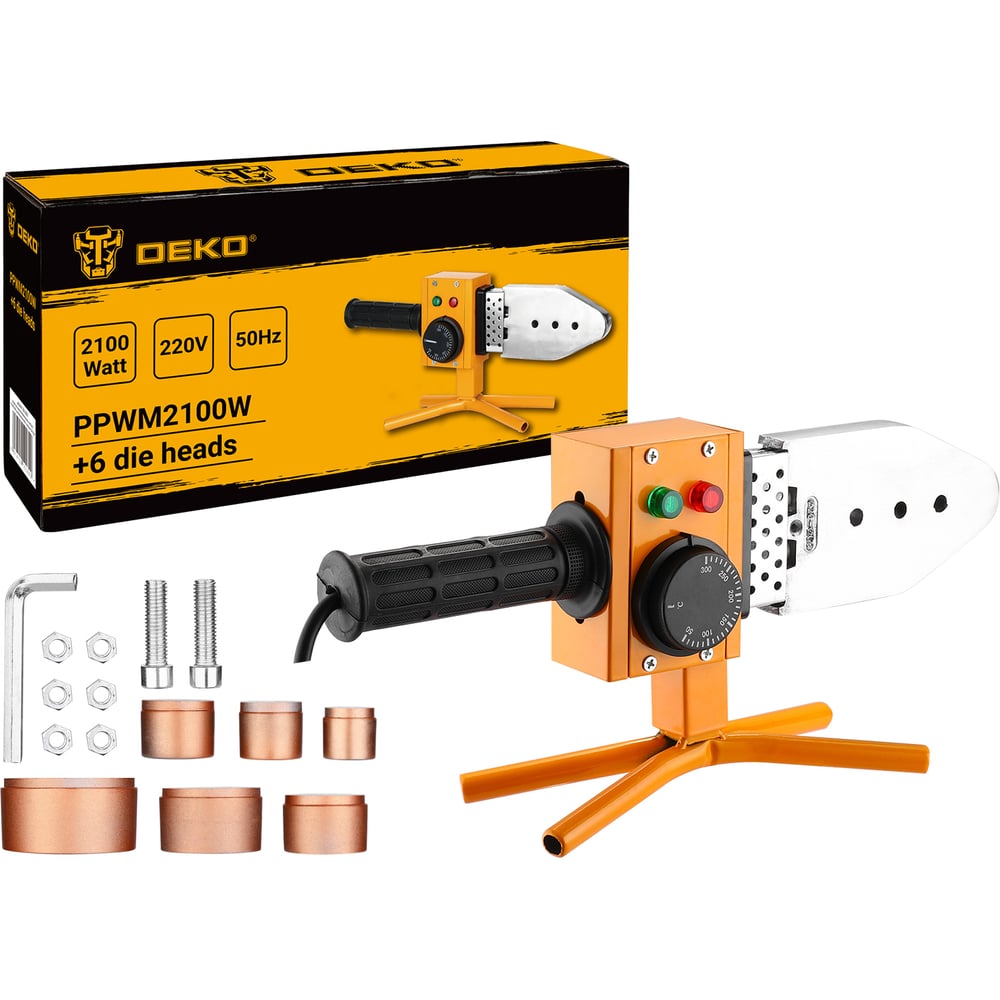 Аппарат для сварки полипропиленовых труб DEKO в металлическом кейсе, 6 ...