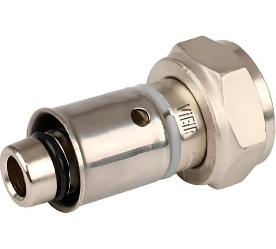 Обжимной переходник с накидной гайкой ViEiR 16×3/4 внутренняя резьба для металлопластиковых труб VR108-16 1