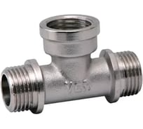 Тройник никелированный ViEiR 3/4 штуцер x 1/2 гайка x 3/4 штуцер THFHN434