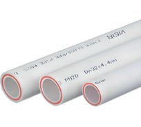 Труба полипропиленовая VIEIR 2 шт армированная стекловолокном 20x3.4 мм PN25 длина 2 метра для систем отопления и водоснабжения VRFB20-2