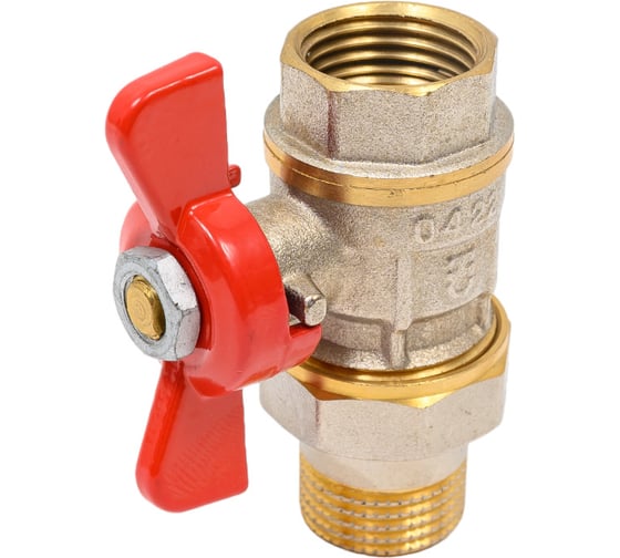 Шаровой кран со сгоном AquaHit американка, бабочка ВН/НАР ДУ 15, 1/2" BV.320.04