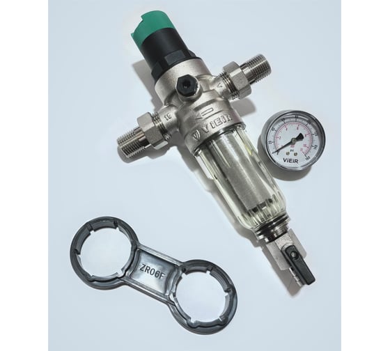 Фильтр ViEiR с регулятором давления, никель, 1/2, для холодной воды JC158-N 1