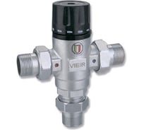 Термостатический трёхходовой смесительный клапан ViEiR 3/4 38-60 C, для систем горячего водоснабжения и отопления VR174