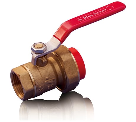 Шаровой кран Blue Ocean (1 сварная головка и ВР, латунь) "Fire Secure", противопожарный полипропилен - 50x1.1/2" (10шт/кор) Fire-S-B1 PPRF/BVF(R)-50