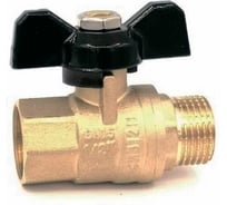 Кран шаровой газовый жёлтый ViEiR 1/2 наружная резьба бабочка для подключения газовых приборов VR103-01