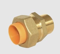 Муфта газовая обжимная ViEiR с диэлектриком резьбовая латунная 25А × 1 штуцер (наружная резьба) для газопроводов и инженерных соединений VRDN3-255M