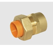Муфта газовая обжимная ViEiR с диэлектриком резьбовая латунная 25А × 1 гайка (внутренняя резьба) для газопроводов и инженерных соединений VRDN3-255F
