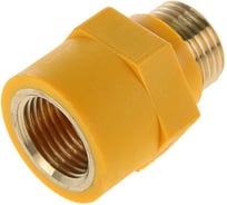 Переходник газовый комбинированный ViEiR ПЭ-латунь 1/2 гайка × 1/2 штуцер (внутренняя на наружную резьбу) с латунной вставкой для газопроводов PV21