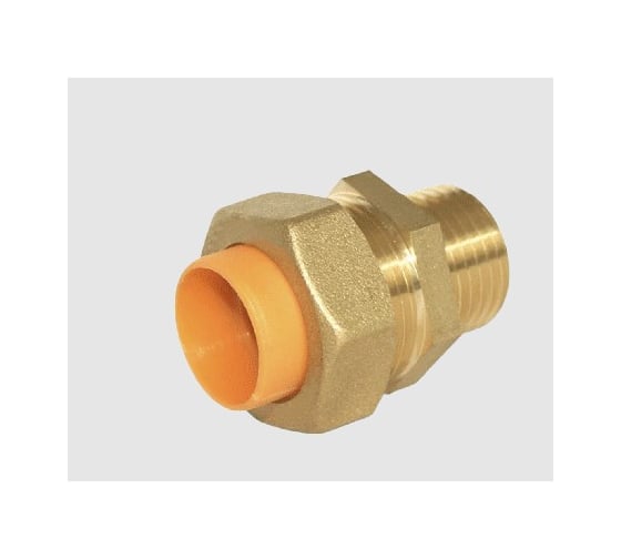Муфта газовая обжимная ViEiR с диэлектриком резьбовая латунная 20А × 3/4 штуцер (наружная резьба) для газопроводов и инженерных соединений VRDN3-204M 1