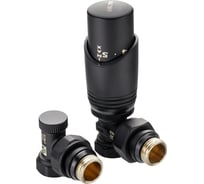 Комплект терморегулирующего оборудования для радиатора угловой Valtec (черный) DN15, 1/2 VT.045.BR.04