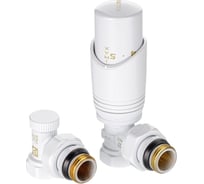 Комплект терморегулирующего оборудования для радиатора угловой Valtec (белый) DN15, 1/2 VT.045.WR.04