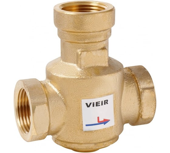 Трехходовой термостатический антиконденсационный клапан VIEIR 1 1/4 60 C наружная резьба для твердотопливных котлов и защиты системы от конденсата VR239 1