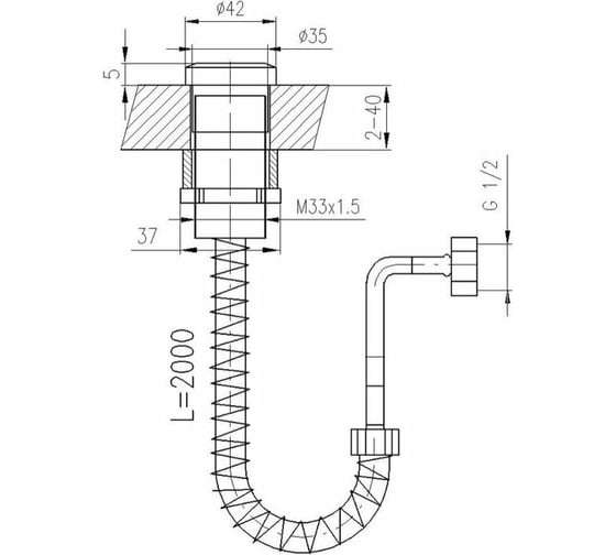 Душевой шланг с держателем RavSlezak MD0023SM