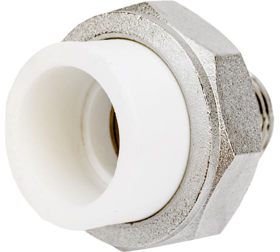 Разъемная муфта PPRC MeerPlast Дн25х15 Ру25 белая наружная резьба D200-00495