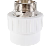 Комбинированная муфта PPRC MeerPlast Дн50x40 Ру25 белая наружная резьба D200-00457