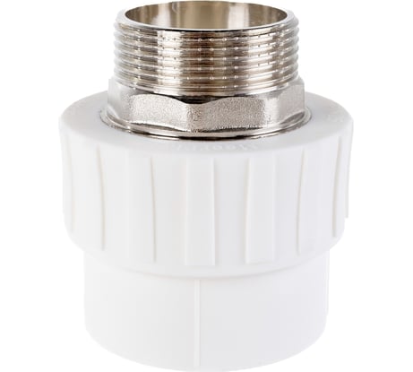 Комбинированная муфта PPRC MeerPlast Дн50x40 Ру25 белая наружная резьба D200-00457