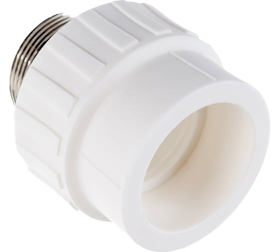 Комбинированная муфта PPRC MeerPlast Дн50x40 Ру25 белая наружная резьба D200-00457