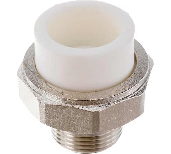 Разъемная муфта PPRC MeerPlast Дн25х20 Ру25 белая наружная резьба D200-00497
