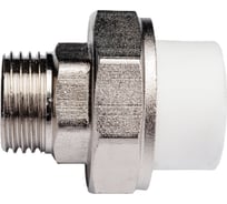 Разъемная муфта PPRC MeerPlast Дн20х15 Ру25 белая наружная резьба D200-00491